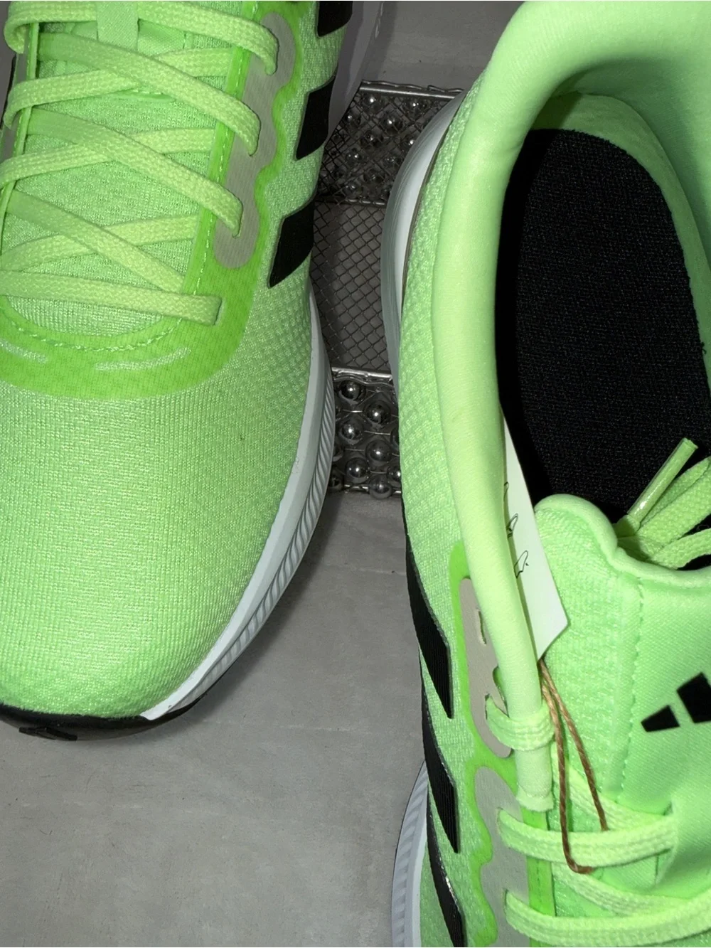 Adidas Neon Green, Black, White Men- 11.5 or women’s 13 - Athletic RunFalcon 3.0